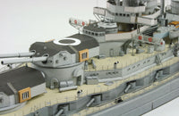 Photo of HMV SMS Baden card model kit in 1/250 scale, detailed paper model battleship of the German Imperial Navy, full hull and waterline version.