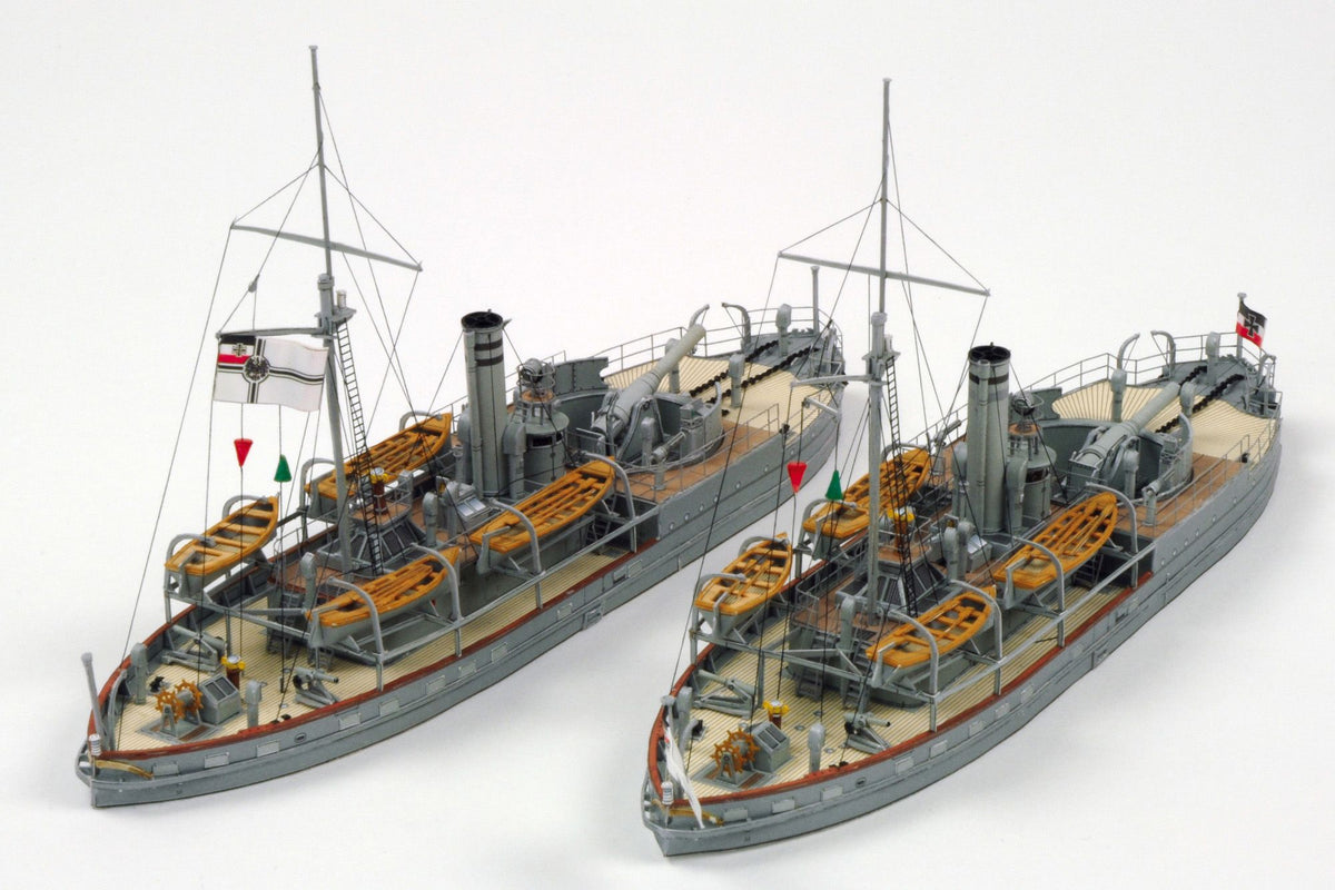 Photo of HMV Card Model Kit SMS Wespe & SMS Natter 1:250 scale paper model ships with detailed superstructure and dinghies