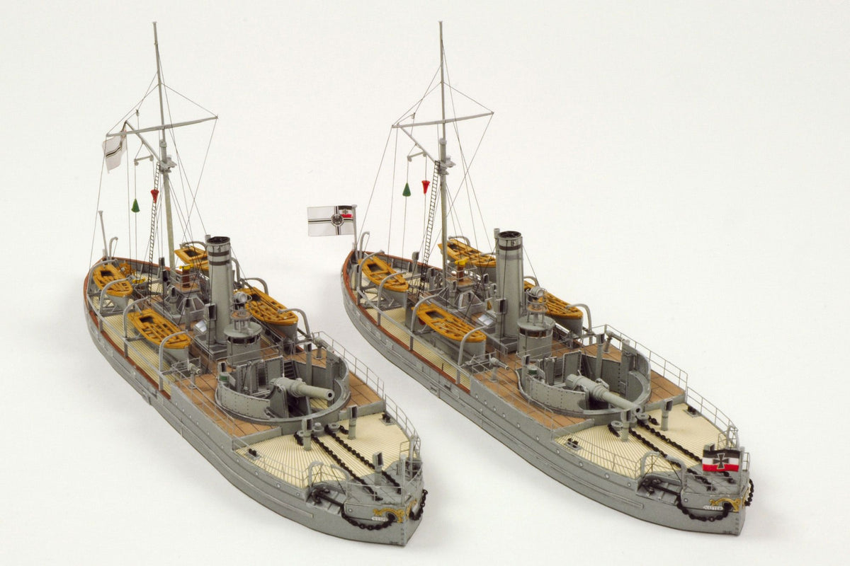 Photo of HMV Card Model Kit SMS Wespe & SMS Natter 1:250 scale paper model ships with detailed superstructure and dinghies