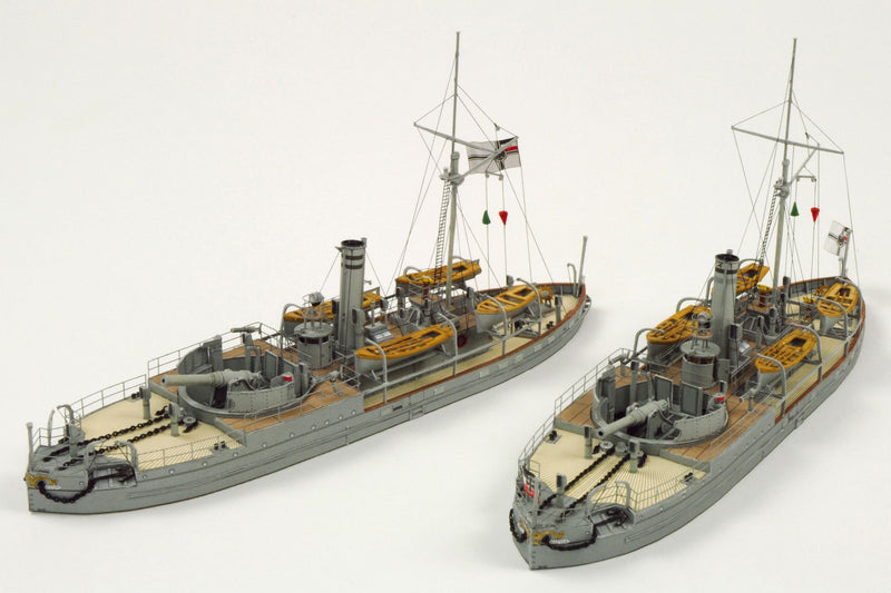 Photo of HMV Card Model Kit SMS Wespe & SMS Natter 1:250 scale paper model ships with detailed superstructure and dinghies