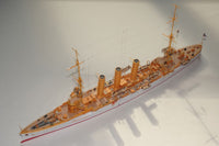 Photo of HMV SMS Emden 1/250 paper model kit – German light cruiser card model with detailed hull, bridge interior, and filigree masts.