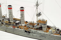 Photo of HMV SMS Emden 1914 Paper Model Kit 1/250 scale with detailed hull, bridge interior, and masts