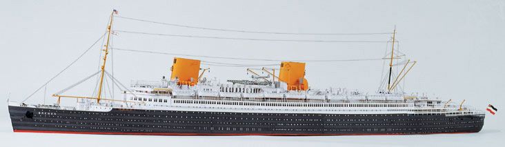 Photo of HMV Card Model Kit Bremen IV 1/250 scale ocean liner with detailed interiors and accessories
