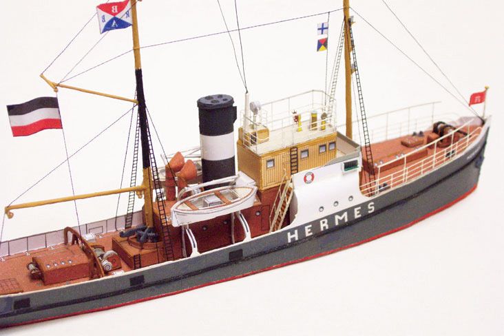 Photo of HMV Motor Tugboat Hermes 1923 Paper Model Kit 1/250 Scale – Bugsier Tug Boat by HMV