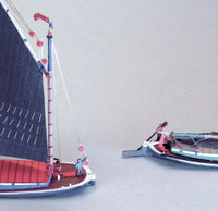 Photo of HMV Norfolk Wherries Albion & Gleaner 1:250 scale card model kit with detailed paper parts and historical English sailing vessel design