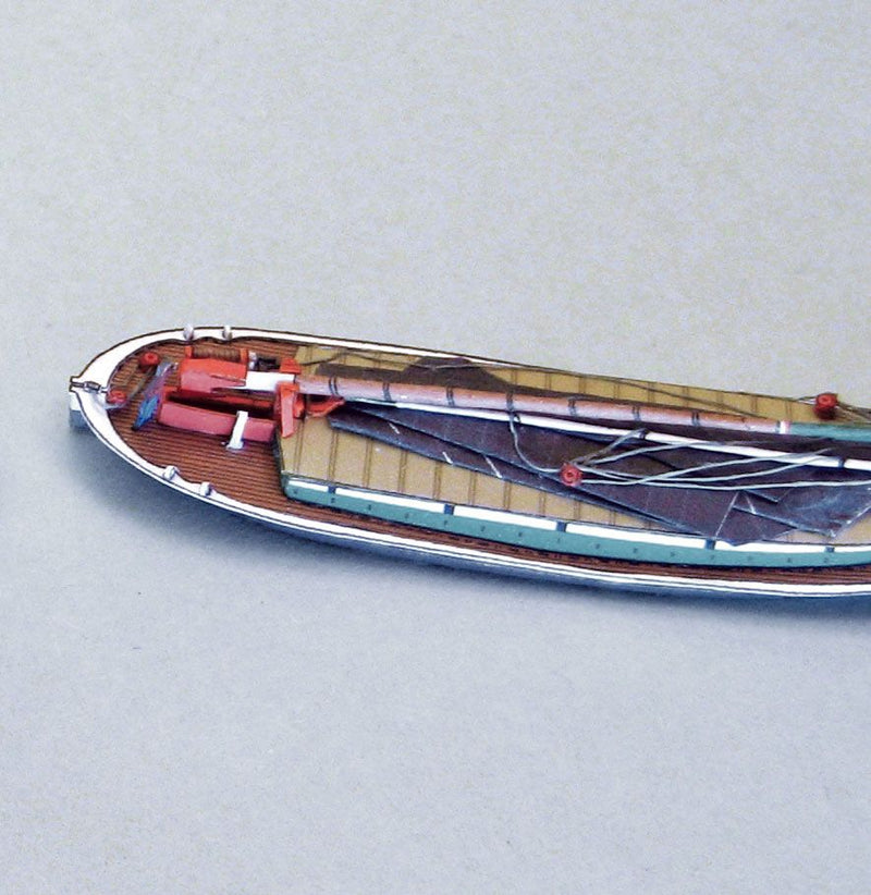 Photo of HMV Norfolk Wherries Albion & Gleaner 1:250 scale card model kit with detailed paper parts and historical English sailing vessel design