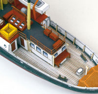 Photo of HMV Buoy Tender Bussard 1905 1:250 paper model kit by Peter Brandt showing detailed papermodel ship design