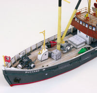 Photo of HMV Buoy Tender Bussard 1905 1:250 paper model kit by Peter Brandt showing detailed papermodel ship design