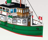 Photo of HMV 103320 Hamburg Harbor Ferries Lichtwark Class 1929 paper model kit in 1:250 scale by HMV