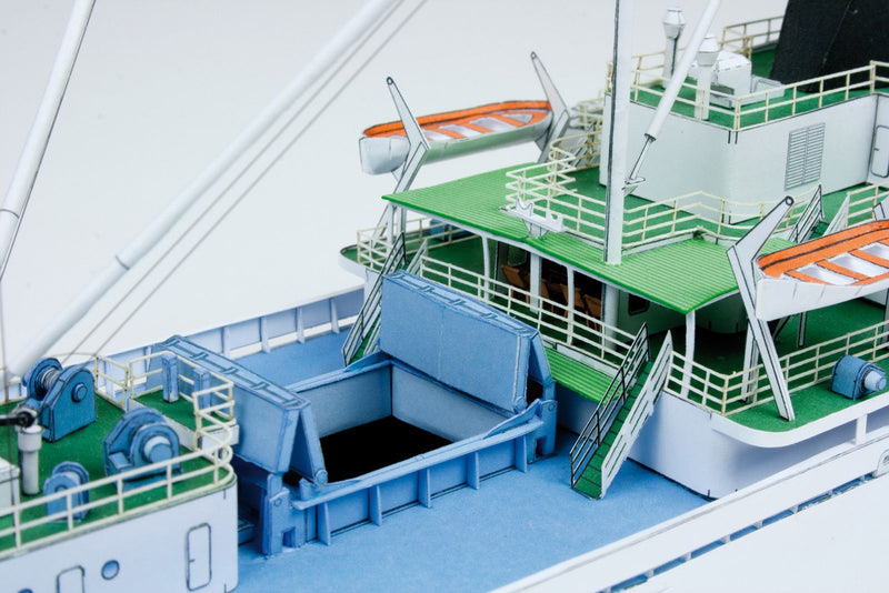 Photo of Sloman Alstertor card model kit 1/250 by HMV, detailed paper ship model with 1,645 parts