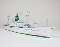 Photo of Sloman Alstertor card model kit 1/250 by HMV, detailed paper ship model with 1,645 parts
