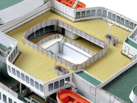 Photo of HMV TS Hamburg paper model kit 1:250 with detailed cruise ship design and original lifeboats