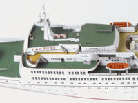 Photo of HMV TS Hamburg paper model kit 1:250 with detailed cruise ship design and original lifeboats