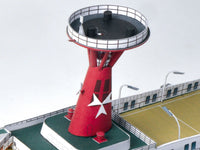 Photo of HMV TS Hamburg paper model kit 1:250 with detailed cruise ship design and original lifeboats