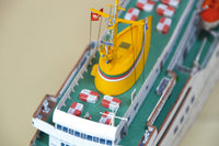 Photo of HMV Wappen von Hamburg 1/250 scale paper model kit with detailed hull, lifeboats, and railings.