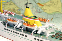 Photo of Card Model Kit Ferry Boat Helgoland 1963 from HMV Publishing in 1/250 scale – papermodel ship with detailed hull, lifeboats, and superstructure