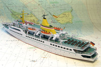 Photo of Card Model Kit Ferry Boat Helgoland 1963 from HMV Publishing in 1/250 scale – papermodel ship with detailed hull, lifeboats, and superstructure