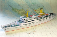 Photo of Card Model Kit Ferry Boat Helgoland 1963 from HMV Publishing in 1/250 scale – papermodel ship with detailed hull, lifeboats, and superstructure
