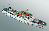 Photo of Card Model Kit German Cruise Ship Funny Girl HMV 103346 in 1:250 scale with detailed paper parts