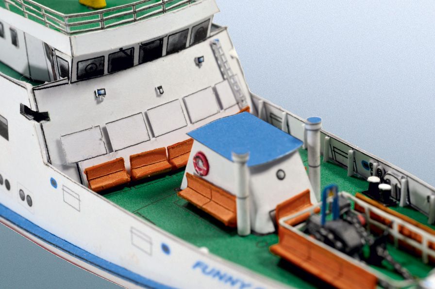 Photo of Card Model Kit German Cruise Ship Funny Girl HMV 103346 in 1:250 scale with detailed paper parts
