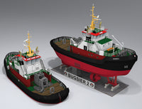 Photo of HMV Card Model Kit Combined Harbour and Seagoing Tug Bugsier 2 and 3 in 1:250 scale papermodel