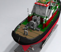Photo of HMV Card Model Kit Combined Harbour and Seagoing Tug Bugsier 2 and 3 in 1:250 scale papermodel