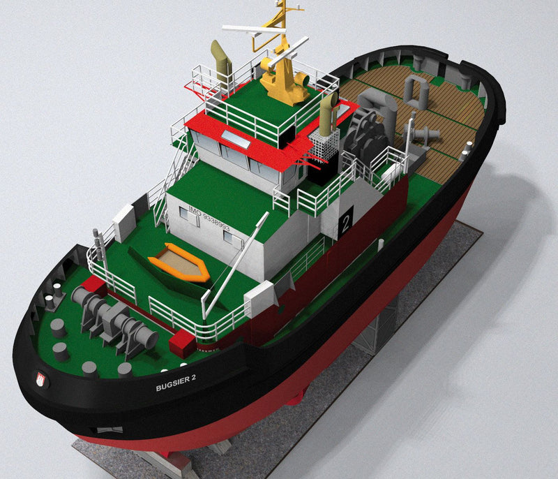 Photo of HMV Card Model Kit Combined Harbour and Seagoing Tug Bugsier 2 and 3 in 1:250 scale papermodel