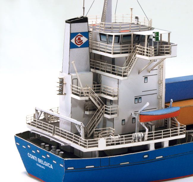 Photo of HMV Card Model Kit – Container Ship Conti Belgica 1/250 scale (103366), detailed paper model with 929 parts