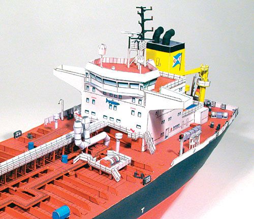 Photo of HMV 1/250 card model kit Double Hull Tanker TMS Seatrout designed by Peter Brandt