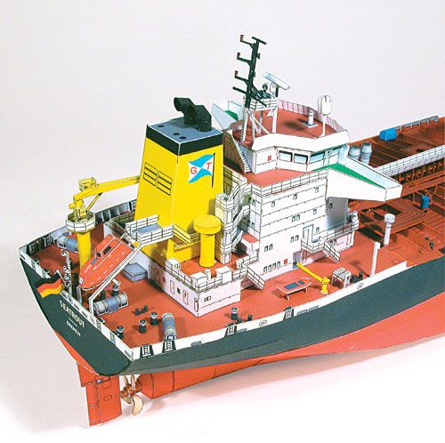 Photo of HMV 1/250 card model kit Double Hull Tanker TMS Seatrout designed by Peter Brandt