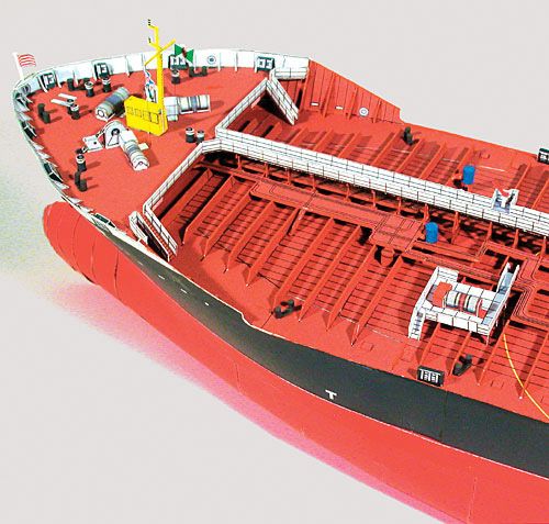 Photo of HMV 1/250 card model kit Double Hull Tanker TMS Seatrout designed by Peter Brandt