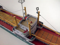 Photo of HMV card model kit Cargo Freighter MS Bleichen 1/250 scale with detailed papercraft parts and instructions