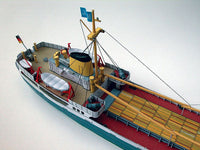 Photo of HMV card model kit Cargo Freighter MS Bleichen 1/250 scale with detailed papercraft parts and instructions