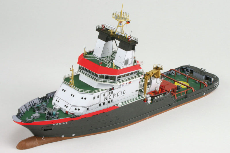Photo of HMV Emergency Tow Vessel Nordic 1/250 card model kit with full hull and bridge interior options