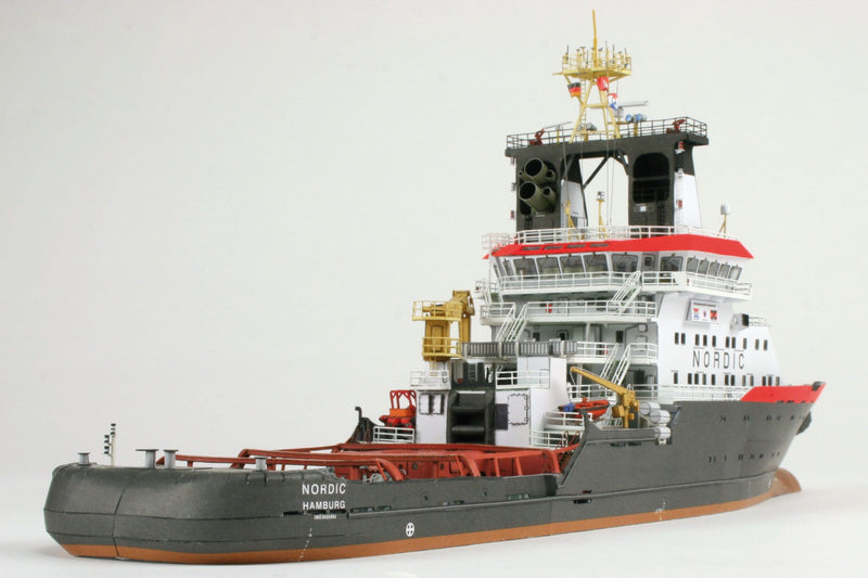 Photo of HMV Emergency Tow Vessel Nordic 1/250 card model kit with full hull and bridge interior options