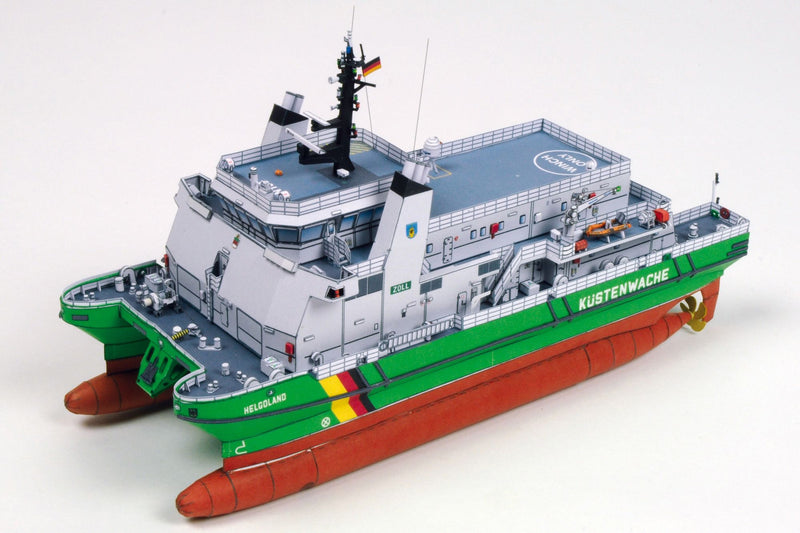 Photo of HMV 1/250 scale paper model kit German Customs Cruiser Helgoland / Borkum with detailed SWATH hull and accessories