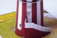 Photo of HMV Lighthouses of the World – Australia card model kit featuring four detailed Australian lighthouse models on display bases