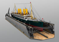Photo of HMV 25th Anniversary card model kit Kaiser Wilhelm der Große with floating dock in 1:250 scale papercraft edition