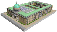 Photo of the HMV Berlin Palace 1/400 paper model kit showing detailed architectural parts and packaging.