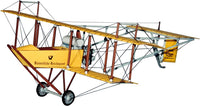 Photo of Euler Postflugzeug 1912 card model kit by HMV, scale 1:50, detailed paper model with colored parts and building stand.
