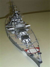 Photo of HMV Battleship Bismarck 1:250 Card Model Kit with camouflage, expert series paper model (103964)