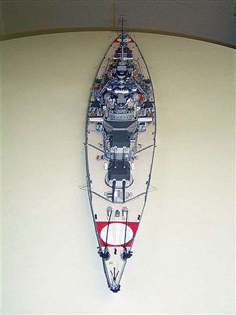 Photo of HMV Battleship Bismarck 1:250 Card Model Kit with camouflage, expert series paper model (103964)