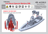 Photo of 11m Naval Special Warfare RIB 1/350 scale resin model kit by HS Model showing two detailed boats