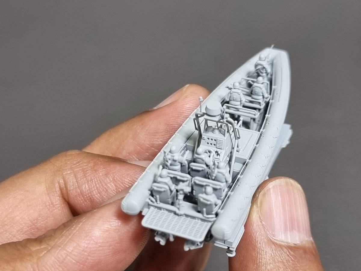 Photo of 11m Rigid Inflatable Boat with Crew 1:144 scale 3D printed resin model by HS Model