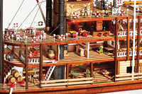 Photo of the OcCre Mississippi 1:80 scale wooden steamboat model kit with paddle-wheel and detailed historical design