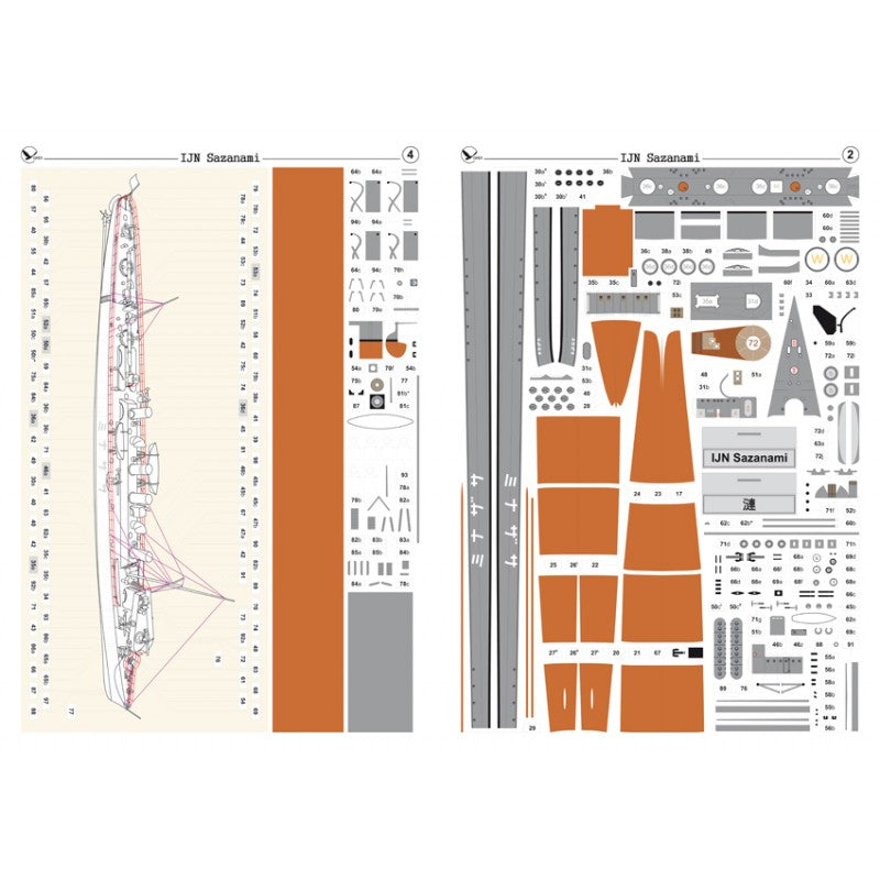 Photo of Sazanami Japanese destroyer 1:200 card model kit by Orel Publishing
