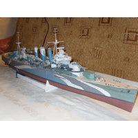 Photo of HMS Kent 1:200 card model kit by Orel Publishing