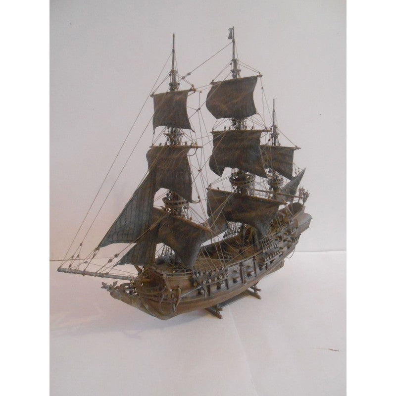 Photo of Black Pearl 1:100 scale card model kit by Orel Publishing with printed parts and black sail galleon design