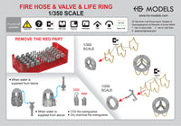 Photo of 1/200 Fire Hose Valve and Life Ring photo etched ship model detail set HSM-U200056S