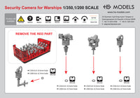 Photo of HS Model HSM-U200066S 1:200 scale security camera set with 57 miniature CCTV accessories